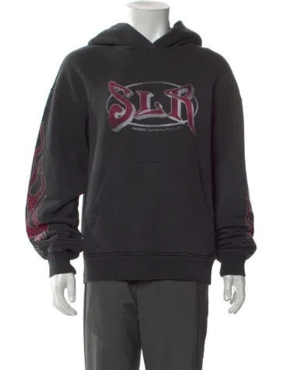 Pre-owned Nahmias Graphic Print Crew Neck Hoodie In Gray