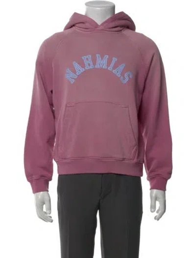 Pre-owned Nahmias Graphic Print Crew Neck Hoodie In Pink