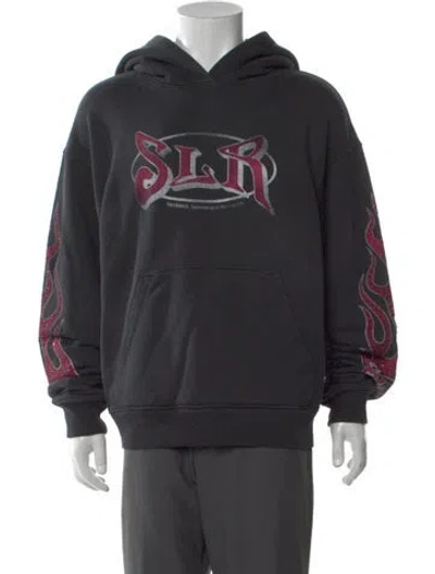Pre-owned Nahmias Graphic Print Crew Neck Hoodie W/ Tags In Black