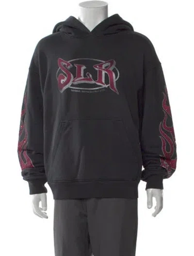 Pre-owned Nahmias Graphic Print Crew Neck Hoodie W/ Tags In Black