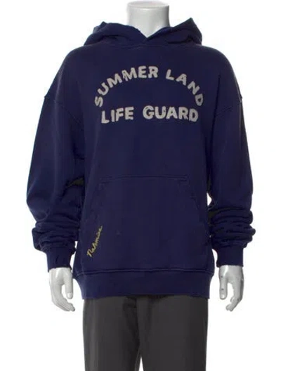 Pre-owned Nahmias Graphic Print Crew Neck Hoodie W/ Tags In Blue
