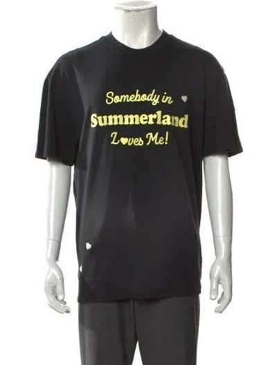 Pre-owned Nahmias Graphic Print Crew Neck T-shirt In Black