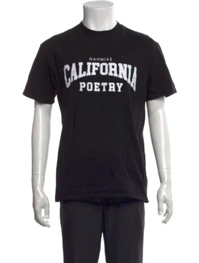 Pre-owned Nahmias Graphic Print Crew Neck T-shirt In Black
