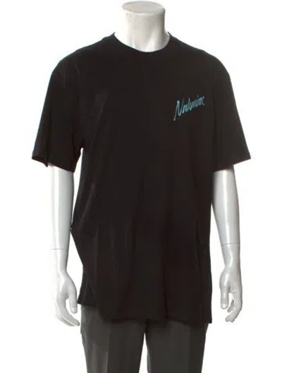 Pre-owned Nahmias Graphic Print Crew Neck T-shirt In Black