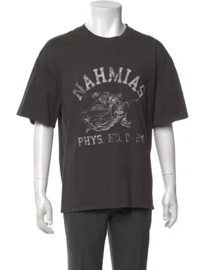 Pre-owned Nahmias Graphic Print Crew Neck T-shirt In Gray