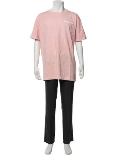 Pre-owned Nahmias Graphic Print Crew Neck T-shirt In Pink