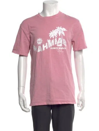 Pre-owned Nahmias Graphic Print Crew Neck T-shirt In Pink
