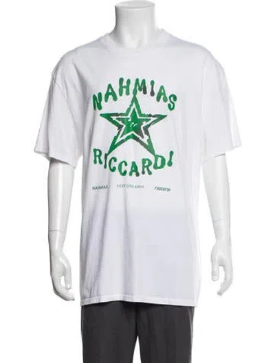 Pre-owned Nahmias Graphic Print Crew Neck T-shirt In White