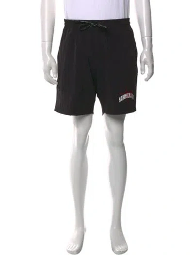 Pre-owned Nahmias Graphic Print Jogger Shorts In Black
