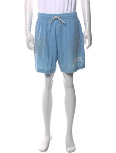 Pre-owned Nahmias Graphic Print Jogger Shorts In Blue