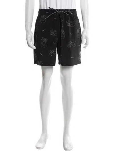 Pre-owned Nahmias Graphic Print Jogger Shorts W/ Tags In Black