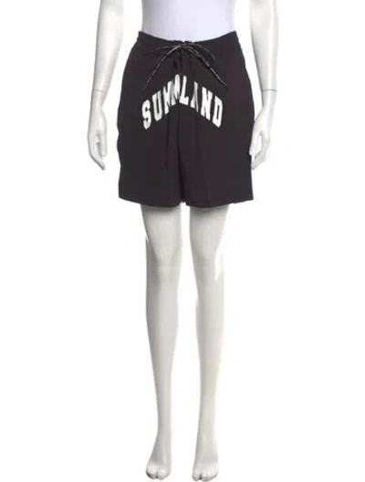 Pre-owned Nahmias Graphic Print Mini Shorts W/ Tags In Black