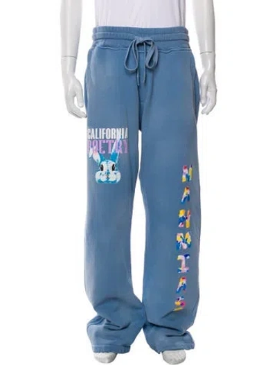 Pre-owned Nahmias Graphic Print Sweatpants In Blue