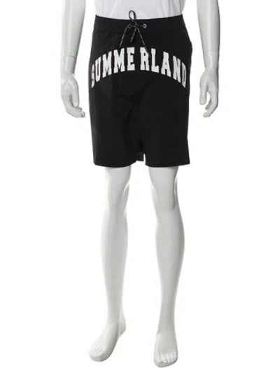 Pre-owned Nahmias Graphic Print Swim Trunks W/ Tags In Black