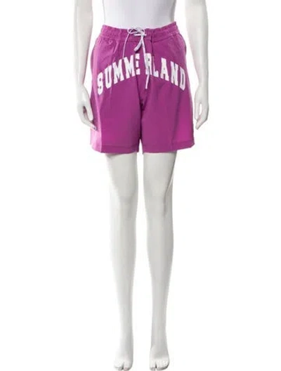 Pre-owned Nahmias Graphic Print Swim Trunks W/ Tags In Purple