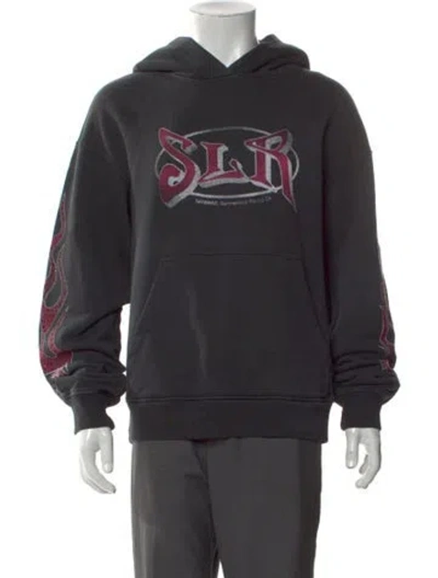 Pre-owned Nahmias Graphic Print V-neck Hoodie In Gray
