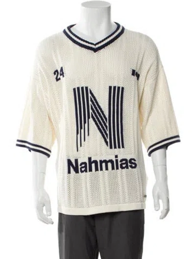 Pre-owned Nahmias Graphic Print V-neck Pullover W/ Tags