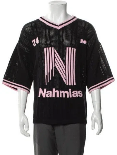 Pre-owned Nahmias Graphic Print V-neck T-shirt W/ Tags In Black