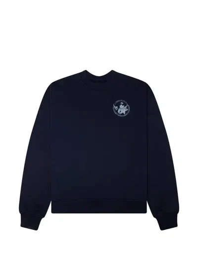 Nahmias Graphic-print Crew-neck Sweater In Blue
