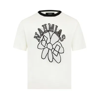 Pre-owned Nahmias Knit Flower Boxy Tee 'white' | Men's Size L