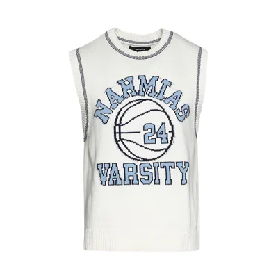 Pre-owned Nahmias Knit Varsity Jersey 'white Knitwear' | Men's Size S