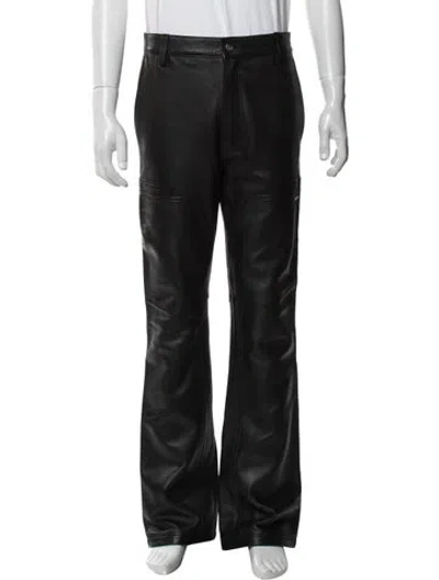 Pre-owned Nahmias Lamb Leather Pants In Black