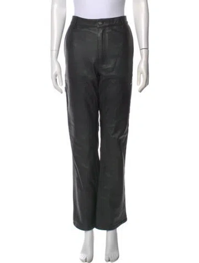 Pre-owned Nahmias Lambskin Wide Leg Pants In Gray