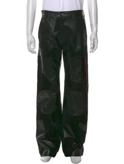 Pre-owned Nahmias Leather Cargo Pants In Black