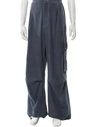 Pre-owned Nahmias Leather Cargo Pants In Blue