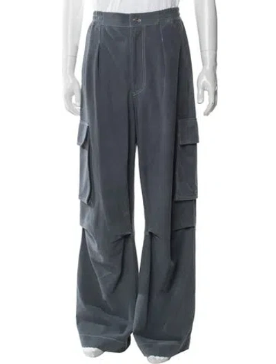 Pre-owned Nahmias Leather Cargo Pants W/ Tags In Blue