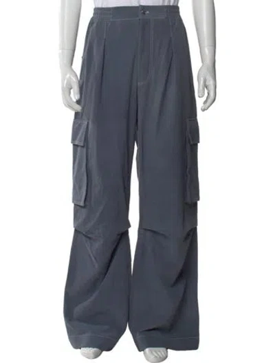 Pre-owned Nahmias Leather Cargo Pants W/ Tags In Blue