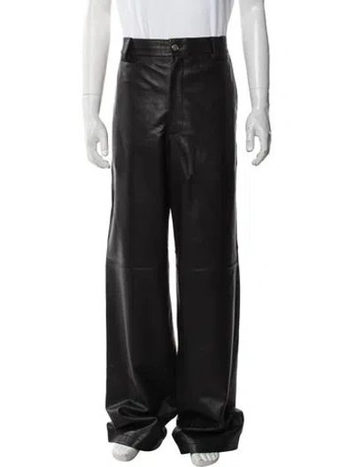 Pre-owned Nahmias Leather Pants W/ Tags In Black