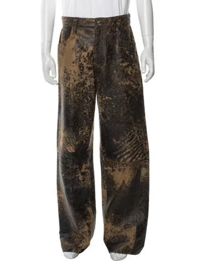 Pre-owned Nahmias Leather Pants W/ Tags In Brown