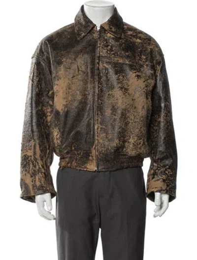 Pre-owned Nahmias Leather Printed Jacket W/ Tags In Multi