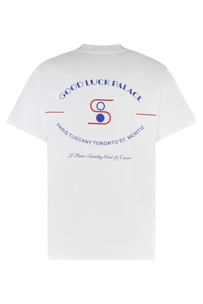 Nahmias Logo Detail Cotton Track-pants In White