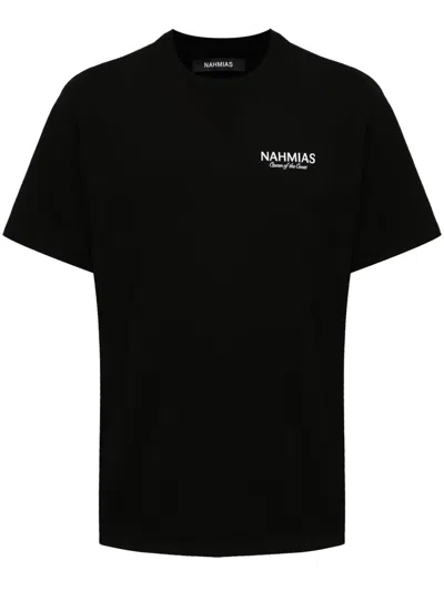 Nahmias Logo-embroidered Cotton T-shirt In Black