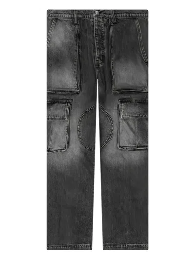 Nahmias Logo-patch Cargo Jeans In Black