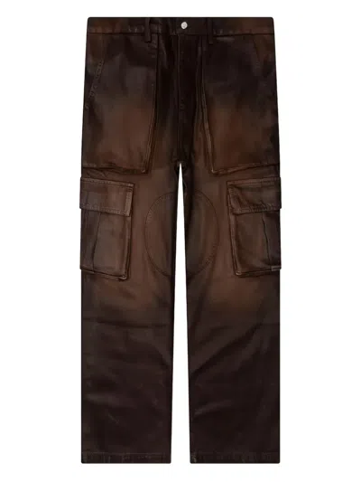 Nahmias Logo-appliqué Cargo Trousers In Brown