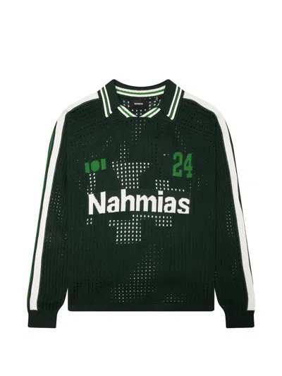 Nahmias Logo-knit Soccer T-shirt In White
