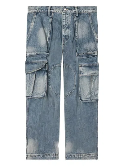 Nahmias Logo-patch Cargo Jeans In Blue