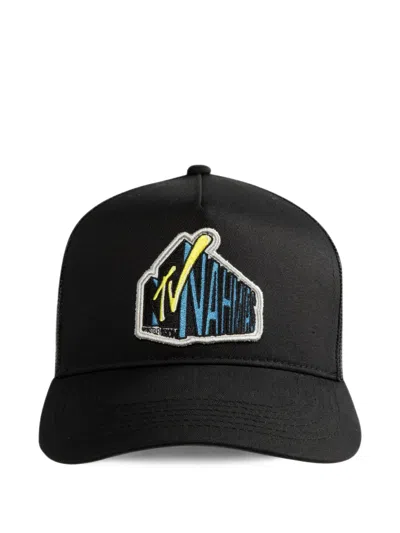 Nahmias Logo-patch Mesh-panel Trucker Cap In Black