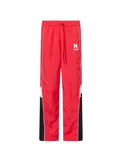 Nahmias Straight-leg Logo-embroidered Nylon Trousers In Red