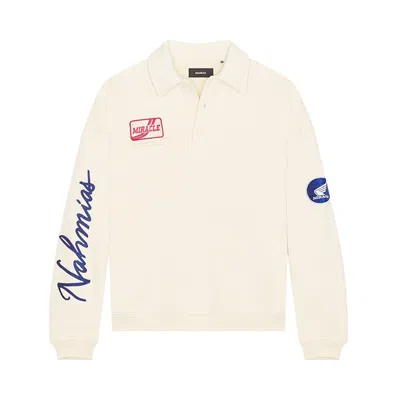 Pre-owned Nahmias Long-sleeve Polo Henley Shirt 'egg White' | Men's Size Xl
