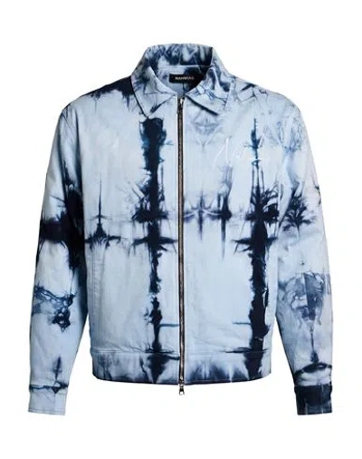 Nahmias Man Jacket Blue Size M Cotton, Elastane