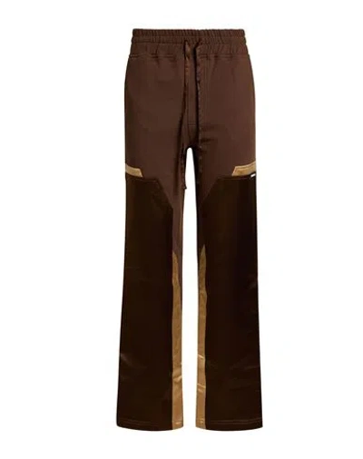 Nahmias Man Pants Chocolate Brown Size S Cotton