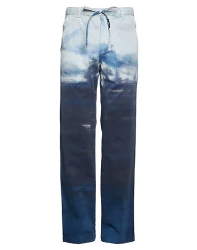 Nahmias Man Pants Navy Size 34 Cotton, Elastane In Blue