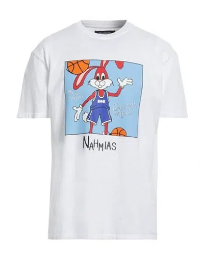 Nahmias Man T-shirt White Size 3xl Cotton In Blue