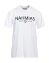 Nahmias Mens White Pronunciation Brand-print Cotton-jersey T-shirt In White
