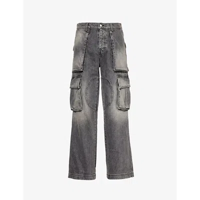 Nahmias Mens Brown Wash Cargo-pocket Straight-leg Mid-rise Jeans