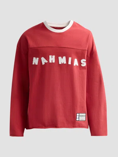 Nahmias Men's Daydreaming Varsity Logo Long-sleeve Shirt In Red